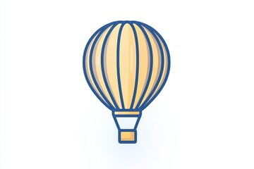Obraz premium Elegant 3D glyph line icon of a hot air balloon, designed fluidly for travel and exploration visuals.