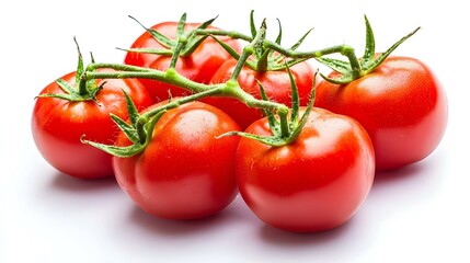 Tomatoes on white background