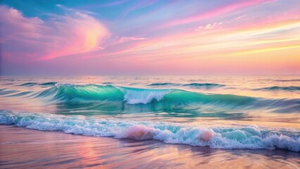 Obraz premium Soft pastel waves create a serene and calming background , pastel, waves, serene, calming, tranquil, peaceful, background, soft