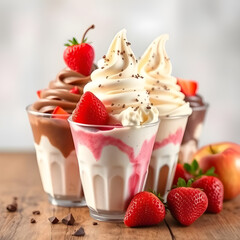 yogurt with strawberry and mint