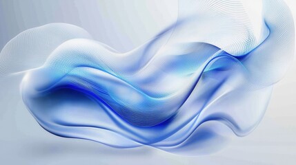Fototapeta premium Soothing sky blue air currents elegantly twisting and flowing in a serene dreamlike composition