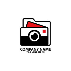 folder camera logo design vector