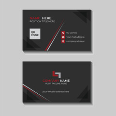 Clean double-sided elegant business card template. creative black corporate identity design. vector illustration  