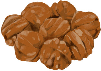 walnut cakes isolated 