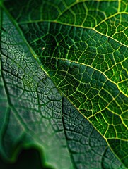 Intricate veins of a leaf, a detailed botanical macro shot