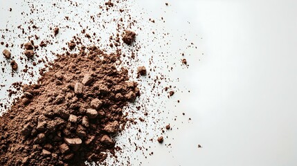 Protein powder on white background