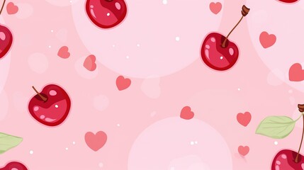 The Cherry Background of Children's Day: The Bright Red Fruits Decorating the Lively and Childish Time