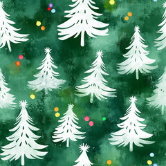 Christmas Tree Background, Green Watercolor Wash