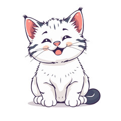 Obraz premium Cat illustration isolated on solid white background