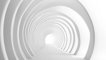 Fototapeta premium White, circular tunnel perspective