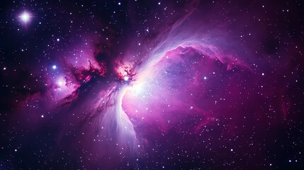 Beautiful Deep Space View of a Colorful Nebula Among the Stars