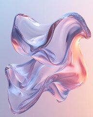 Obraz premium A flowing and elegant transparent substance shown on a gradient background