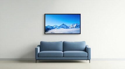 Stunning High Quality Mountain Landscape Art Capture in Modern Living Room Interior Design
