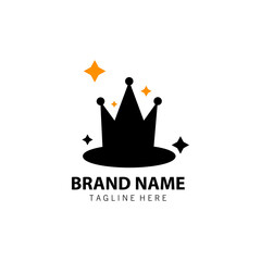 magic crown logo design vector