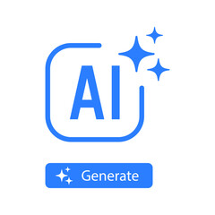 Generative AI logo icon magic sparkle stars symbol , Artificial intelligence sign. Vector ai generated icon logo