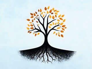 Family Tree Roots and Branches Illustration