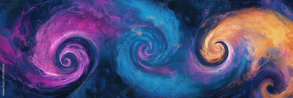 Poster Colorful swirling abstract background design with vibrant blue, purple, and pink patterns creating a dynamic visual experience