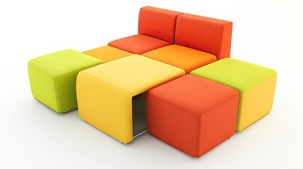 Obraz premium Innovative space-saving furniture with extendable seating options.