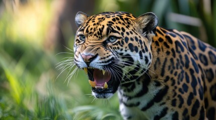 威嚇するジャガー