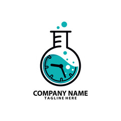 time lab logo design vector