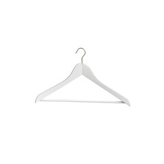 Photo of a wooden clothes hanger on a white background