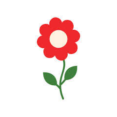 flower red flat vector design