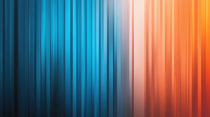 Obraz premium Vibrant blue and orange gradient background with vertical lines creating tech vibe. This visually striking design evokes sense of energy and modernity