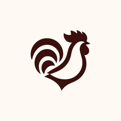 Obraz premium Minimalist rooster logo