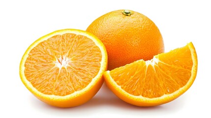 Fresh orange isolated on white background
