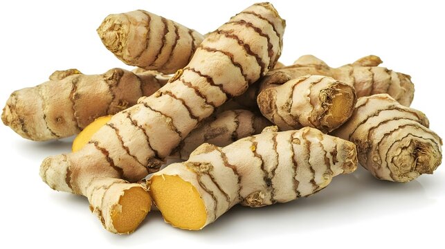 fresh white turmeric isolated on white