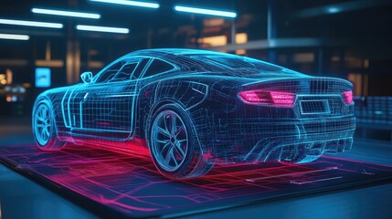 Fototapeta premium A high-tech automotive engineering concept with sleek D designs.