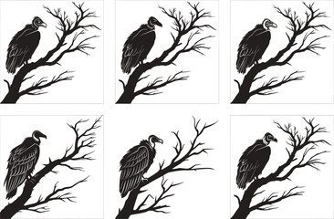 Obraz premium Majestic Vultures A Collection of Dynamic Silhouette.