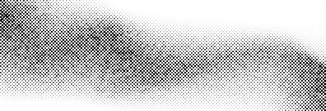 Halftone wavy texture background. Dotted gritty sand noise wallpaper. Black grunge pop art wave gradient overlay. Weathered pixelated raster halfton comic backdrop. Vector bitmap fading subtle surface