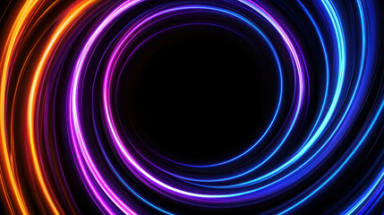 Mesmerizing Abstract Composition of Swirling Neon Colors on a Dark Background