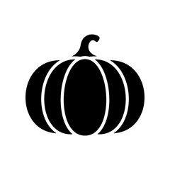 Simple pumpkin icon isolated on white background.