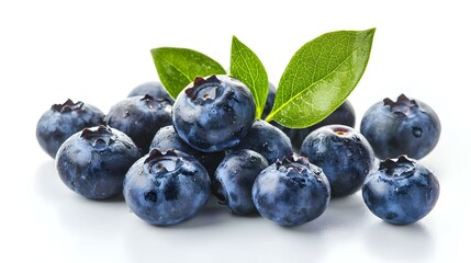 Fototapeta premium Fresh Ripe Blueberries on white background