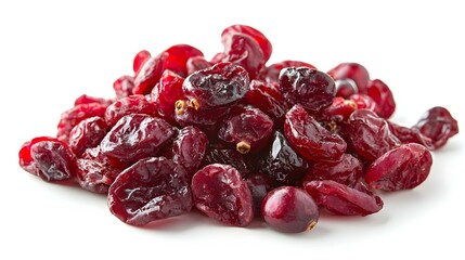 Heap of cranberries on white background