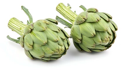 Obraz premium Pair of artichoke against a white background