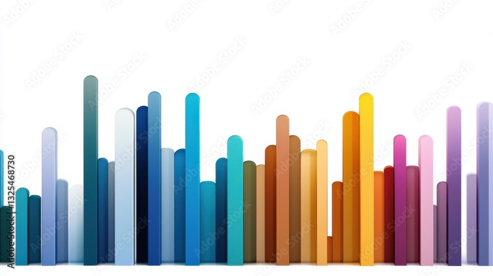 Poster a colorful line of bars with a white background