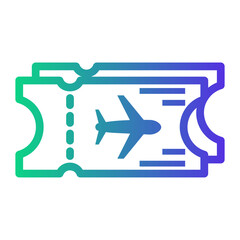 plane ticket Line Gradient Icon