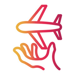 safe flight Line Gradient Icon