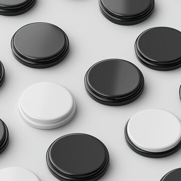 Black and white phone pop socket set mockup perfect for accessory product designs.