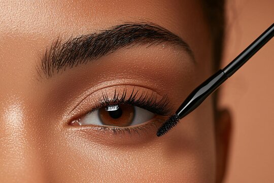 Applying Eyeliner Precision Makeup Studio High-Resolution Macro Shot Glamorous Environment Close-Up View