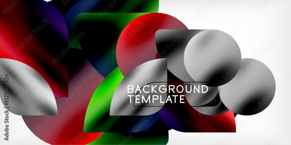 Poster bright circles with shadows abstract background