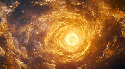 Shining Cosmic Formation with Bright Star and Vibrant Nebular Clouds