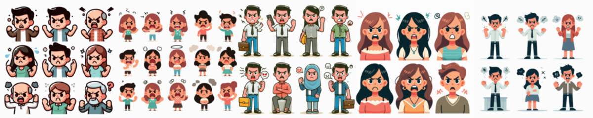 Angry People Vector Image Set 