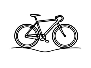 Fototapeta premium Line art bicycle on a transparent background