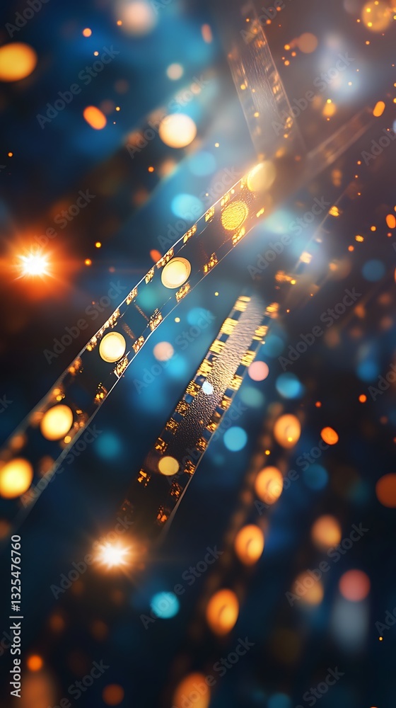 Wall mural abstract depiction of glowing lights and patterns, creating a vibrant, dynamic atmosphere.