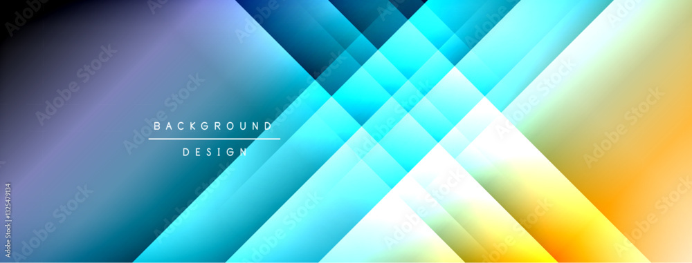Aufkleber Dynamic shadow lines with gradient colors geometric background