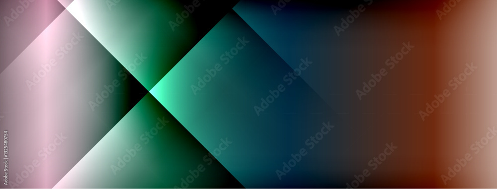 Fototapete Dynamic shadow lines with gradient colors geometric background